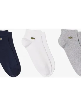 Pack 3 tobilleros de hombre en colores lisos - Lacoste - FashionsVida