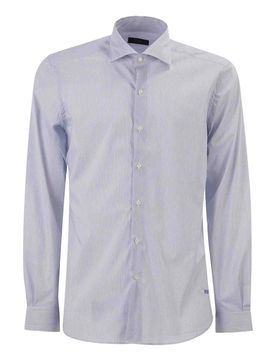 Camicia elasticizzata con collo francese