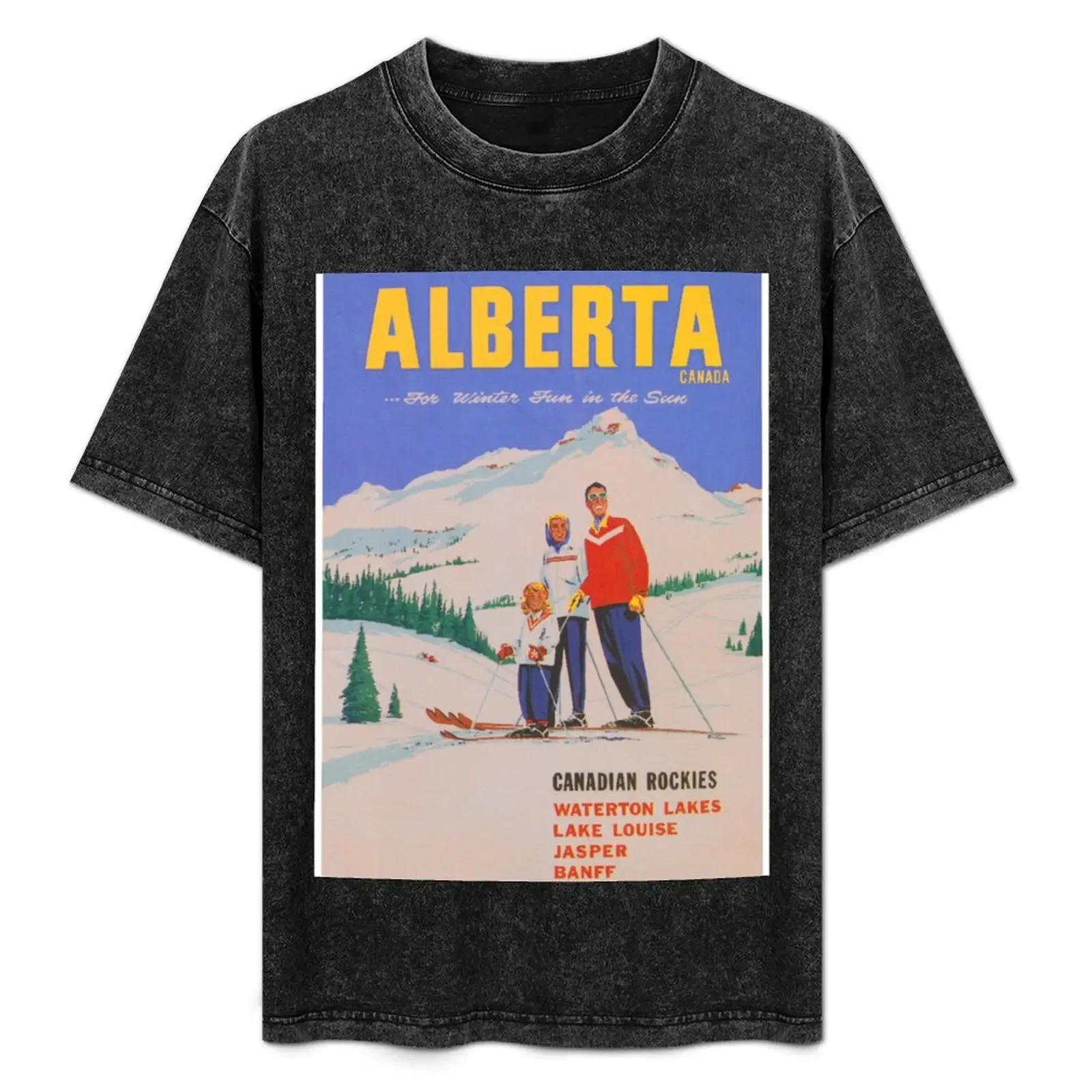 Alberta Canada Retro Vintage Ski Poster T-Shirt - Aliexpress - FashionsVida