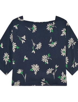 Blusa de mujer de mujer con escote barco y estampado floral - Caroll - FashionsVida