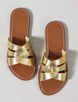 Sandalias planas casuales para mujer, estilo romano trenzado, de punta abierta, adecuadas para primavera, verano, playa, vacaciones, vestidos - Shein - FashionsVida