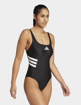 Womens Costume Da Bagno 3-stripes U-back - Nero, nero nero Donna taglia 52 - Adidas - FashionsVida