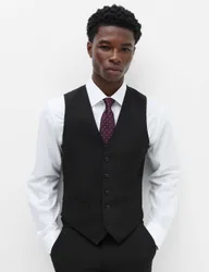 Regular Fit Machine Washable Waistcoat Black male