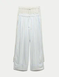 Pack Twill Wide Leg Pyjama Bottoms Blue Mix female