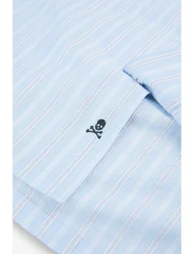 Camisa de hombre a rayas de manga corta - Scalpers - FashionsVida