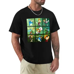 Retro Rayman Characters Squares T-Shirt graphic t shirts shirts graphic anime figures mens t shirt