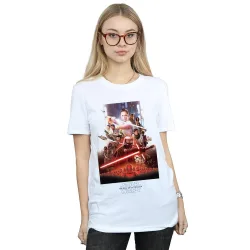 Women's Star Wars The Rise Of Skywalker Poster Cotton Boyfriend T-Shirt in White Size: 2XL - White - Size: 2XL