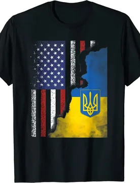 Ukrainian American Flag Ukraine Usa America Roots Men T-Shirt Short Sleeve Casual Cotton O-Neck Summer TShirt - Aliexpress - FashionsVida