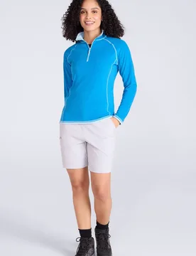 Women's Montana Sweater Breathable Microfleece Layer in Bright Blue Size: 24 - Bright Blue - Size: 24 - Mountain Warehouse - FashionsVida