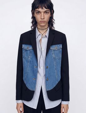 Blazer hybride trucker, Bleu, 36