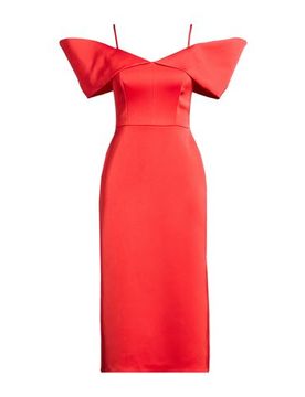 Vestido midi Mujer Rojo tomate 36 Mujer