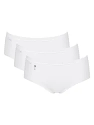 Womens Basic+ Midi 3 Pack Briefs - White - Size 3xl
