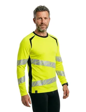 Polo à Manches Longues Accelerate Safe 19081 Hi-Vis Yellow / Black 4XL - MASCOT - FashionsVida