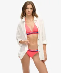 Superdry Damen Klassische Gestreifte Bikinihöschen Red - Größe: 42