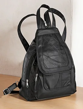 Pagen Patchwork-Rucksack schwarz - 3Pagen - FashionsVida