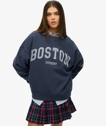 Superdry Damen Athletic Essentials OverGrößed-sweatshirt Marineblau - Größe: 44