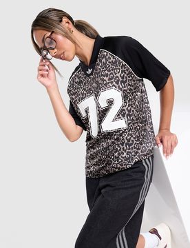 Leopard Varsity T-Shirt - Damen, Mehrfarbig - female - Size: XS