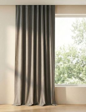 Tenda oscurante con fettuccia e finitura in velluto - grigio scuro