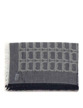Stola Gancini in jacquard con monogramma