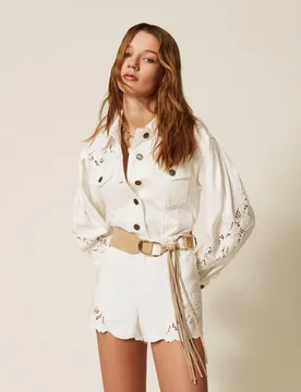 Twinset Short en bull avec broderie - TWINSET - FashionsVida
