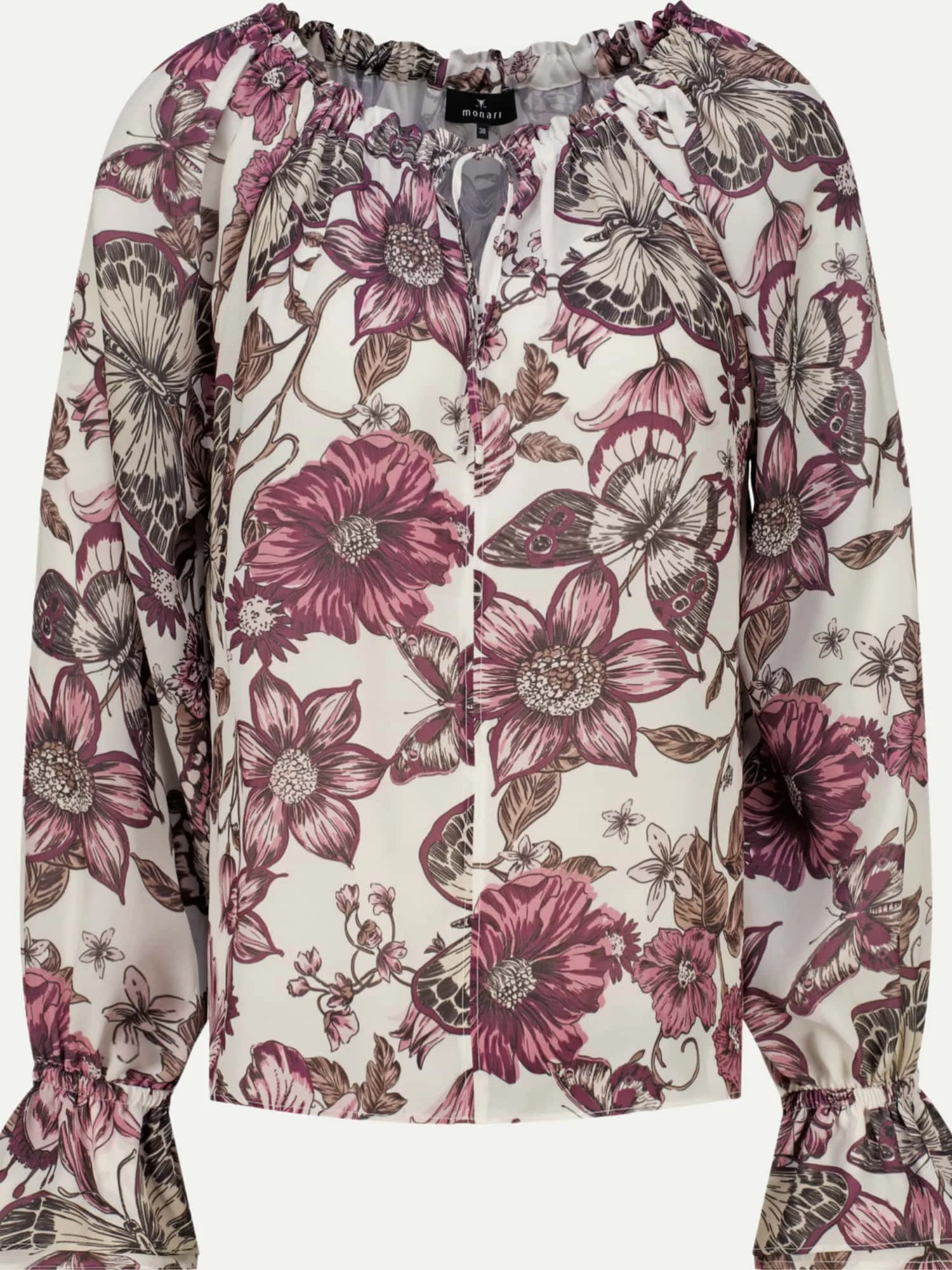 Blusenshirt mit Floralem Muster Mehrfarbig 44 - monari - FashionsVida