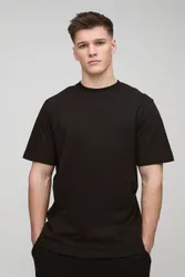 Herren Tall Regular Fit Basic Rundhals T-Shirt Black Größe XL