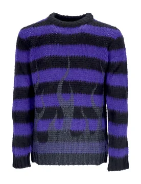 Maglione Uomo Black Flames Jumper Purple - VISION OF SUPER - FashionsVida