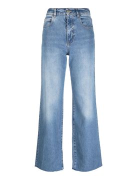 Jeans a gamba larga effetto sbiadito