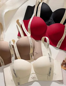 Piezas/Set Sujetadores de media copa para mujer, sujetador sin aros con elevación y empuje para busto pequeño, invisible sin costuras y sin espalda, - Shein - FashionsVida
