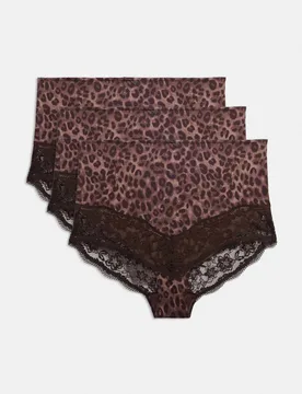 Pack Jasmine Lace Trim Full Briefs Chocolate Mix female - M&S - FashionsVida
