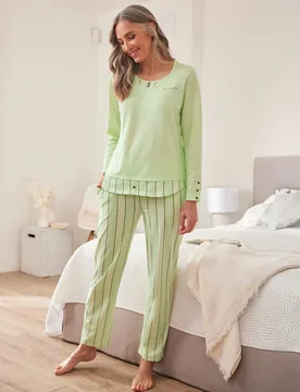 Klimasoft-Schlafanzug Frische Kick - Limette - female - Size: 46 - Avena - FashionsVida