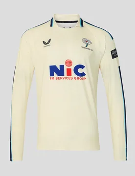 Yorkshire Cricket Men's 26/27 County Champs Long Sleeve Jersey - Cream CANNOLI CREAM M male - Castore - FashionsVida