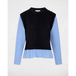 Jersey de mujer ajustado efecto camisa