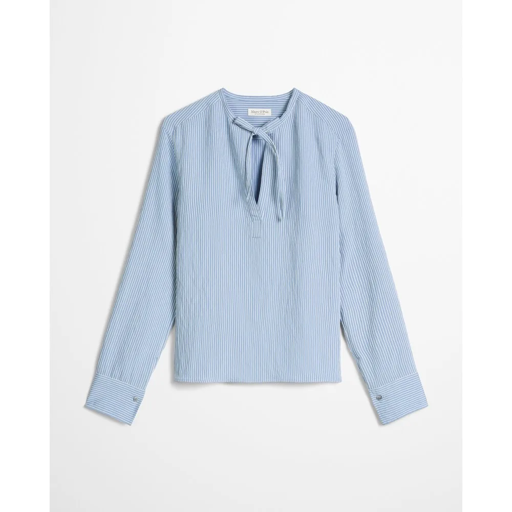 Blusa de mujer de rayas arrugadas en forma de A de LENZING ECOVERO - MARC O'POLO - FashionsVida