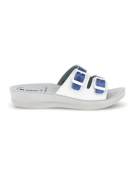 Ciabatte bianche e blu con doppia fibbia 62 VR 39 - Inblu - FashionsVida