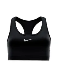 Sujetador deportivo para mujer Swoosh de sujeción media negro XS