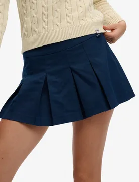 Superdry Damen Mini Plissierter Skort Navy - Größe: 42 - 54.99 - FashionsVida