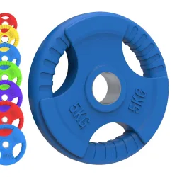 Olympic Tri-Grip Rubber Weight Plates Colour Pairs Sets 1.25 kg PAIR - Multicolor - Size: One Size