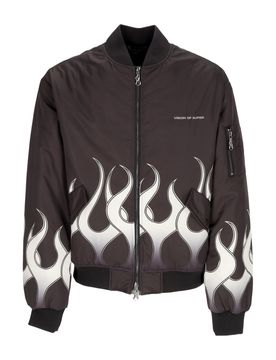 Giubbotto Bomber Uomo Flames Bomber Black/white