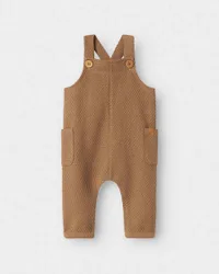 Salopette Lil'Atelier marrone in tessuto waffle con taschine