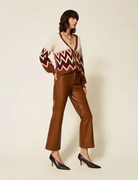 Pantalon évasé effet cuir - Actitude by Twinset - FashionsVida