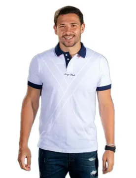 Doma Short Sleeve Polo White S - Drop Shot - FashionsVida