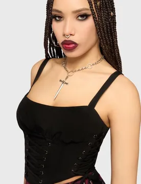 Gothic Korsett - Mourning Muse - Morganna Corset Top - S bis 4XL - für Damen - Größe 4XL - dunkelrot - Frauen - female - Killstar - FashionsVida