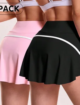 Falda pantalón de cintura alta con bolsillos para fitness y deportes diarios para mujer - Shein - FashionsVida