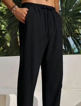 Pantalones casuales de talla grande para hombre con ajuste relajado y estampado tropical, para vacaciones, regalos del Día del Padre, vacaciones en l - Shein - FashionsVida
