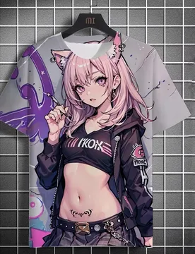 Anime Girl Pattern 3D Printing Short Sleeve Street Hip Hop Fashion T-shirt Comfortable Casual Oversized Men's Tops Clothing - Aliexpress - FashionsVida