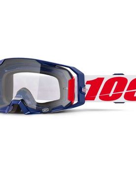 Maschera Moto Cross Enduro ARMATIC MACHZ Blu Bianco Ros taglia un