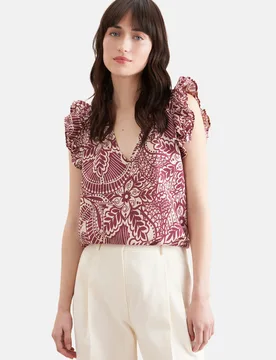 Verspieltes Top mit Rüschen Rosa/Pink 36 - Seidensticker - FashionsVida