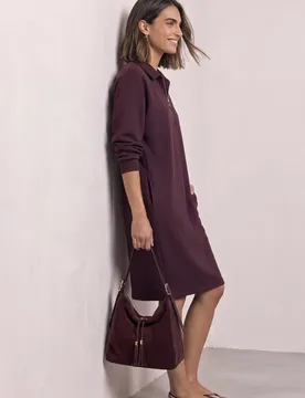 Knielanges Sweatkleid mit Zipperdetail female Rot - Street One - FashionsVida