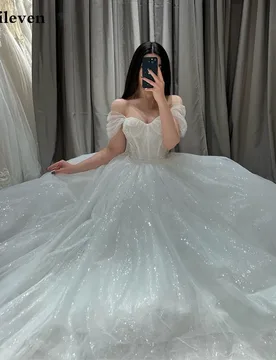 Smileven Shiny Glitter Wedding Dress Off The Shoulder Corset Bride Dresses Robe De Mariee Wedding Gowns 2023 - Aliexpress - FashionsVida